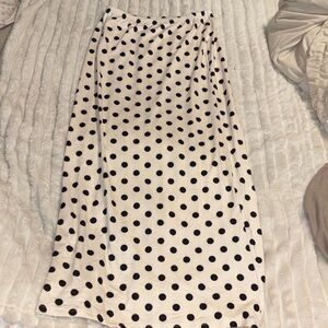 Elegant Black Polka Dot Maxi Skirt